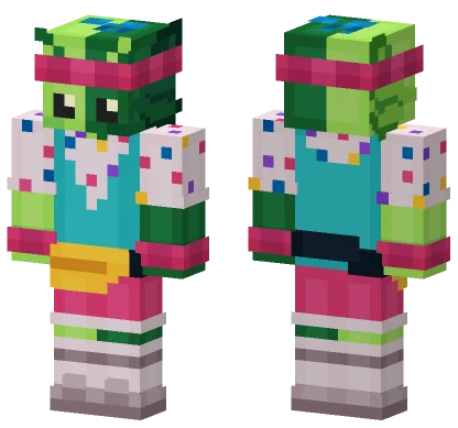 80s Alien Axolotl Minecraft skin