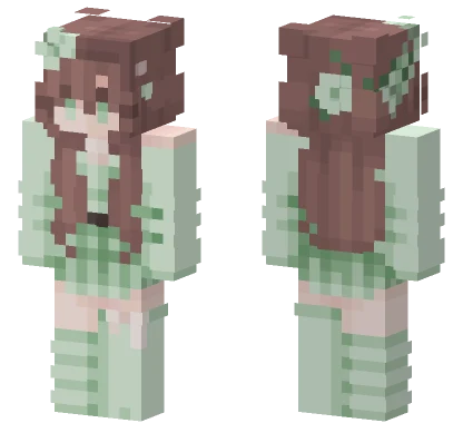 Aesthetic Green Spring Girl Minecraft skin