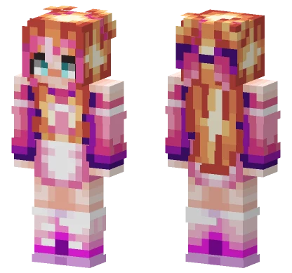 Aesthetic Pink Girl Minecraft skin