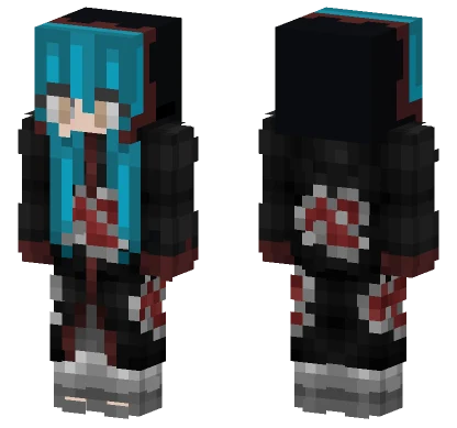 Akatsuki Girl Blue Hair Minecraft skin
