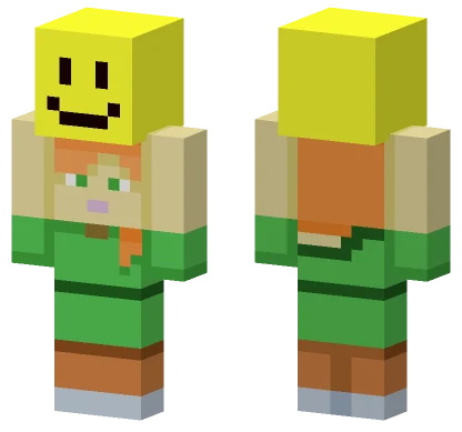 Alex Holding Noob Roblox Minecraft skin