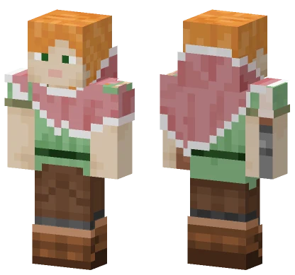 Alex With Pink Cloak Minecraft skin