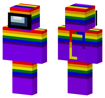 Among Us Rainbow Minecraft skin