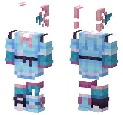 Aqua Axolotl Base Minecraft skin