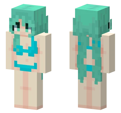 Aqua Bikini Girl Minecraft skin