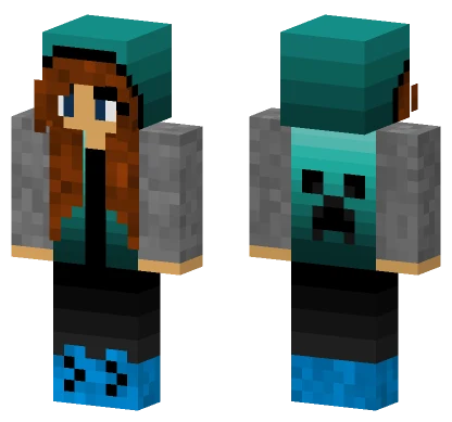 Aqua Hoodie Boy Minecraft skin