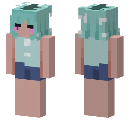 Aqua Nurse Outfit Minecraft skin
