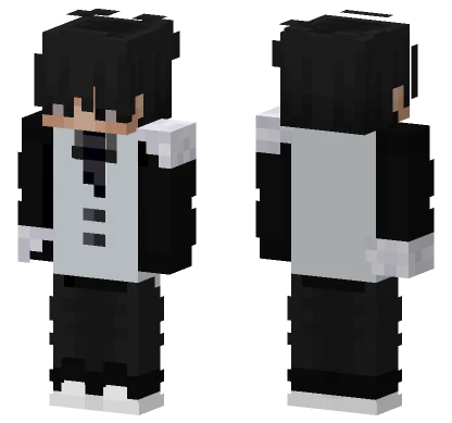 Aqueellol HD Black White Minecraft skin