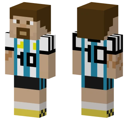 Argentina Home Kit 10 Lionel Messi Minecraft skin