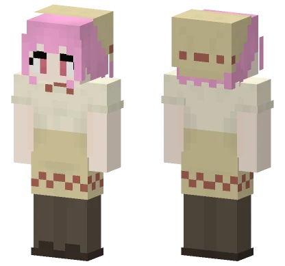 Aruraru Pink Haired Girl Minecraft skin