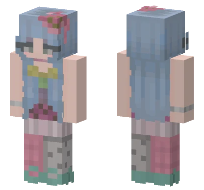 Ashnikko Blue Hair Minecraft skin