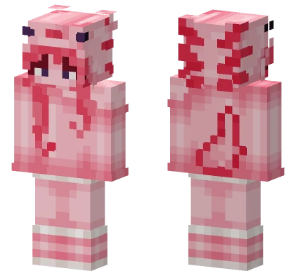 Axolotl Girl Pink Minecraft skin