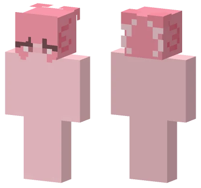 Axolotl Girl Ribbons Minecraft skin