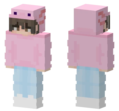 Axolotl Hoodie Boy Minecraft skin