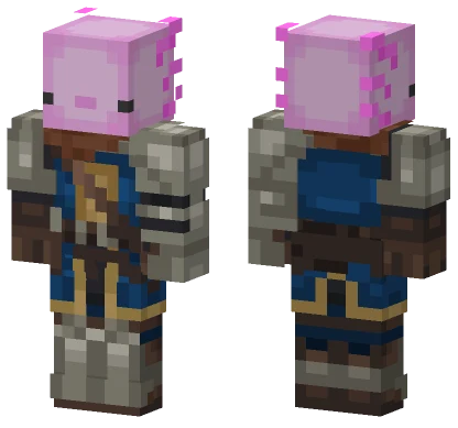 Axolotl Knight Minecraft skin