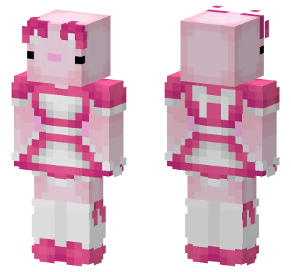Axolotl Maid Pink Minecraft skin