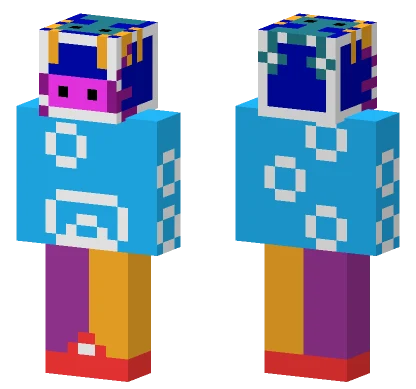 Axolotl Robot Suit Minecraft skin