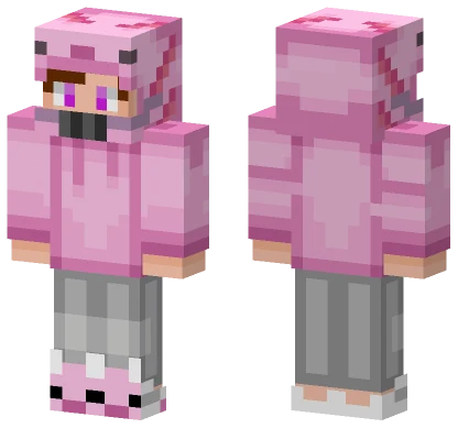 Axolotl Teen Minecraft skin