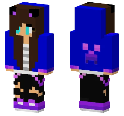 Aylakayla Blue Creeper Hoodie Minecraft skin