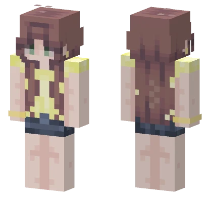 Babydoll Top Jean Skirt Brunette Minecraft skin