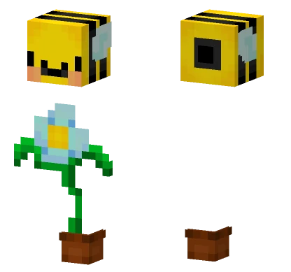 Bee and Flower Minecraft skin