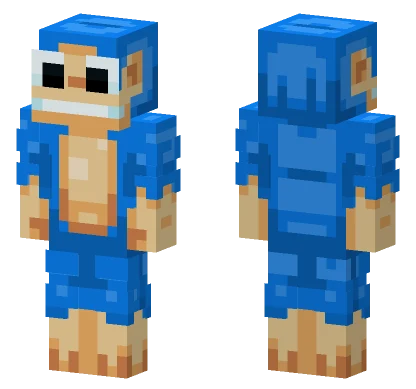 Big Eyes Blue Monkey Minecraft skin