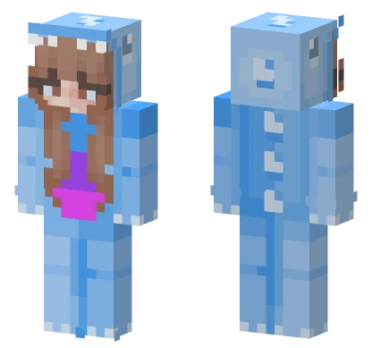 Bilingual Girl Dino Onesie Minecraft skin
