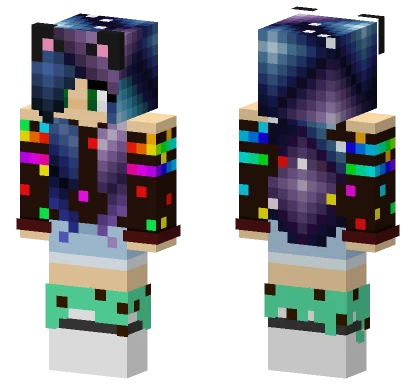 Birthday Cat Galaxy Girl Minecraft skin