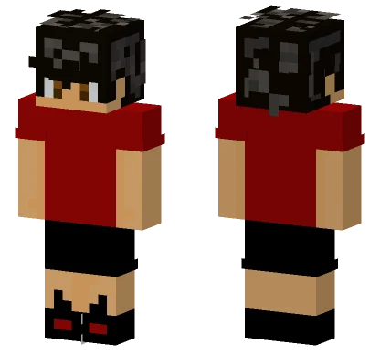 Black and Red Hoodie Minecraft skin
