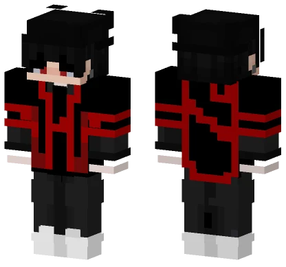 Black And Red Hoodie Minecraft skin