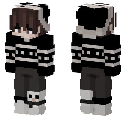 Black and White Boy Minecraft skin