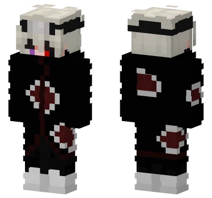Black and White Boy Red Eye Minecraft skin