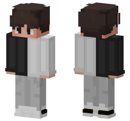 Black And White Crewneck Minecraft skin