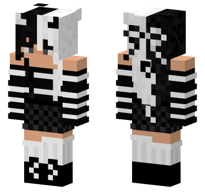Black and White Demon Girl Minecraft skin