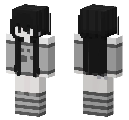 Black and White Hoodie Minecraft skin