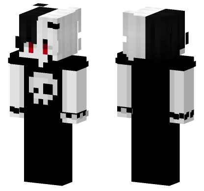 Black and White Skull Minecraft skin