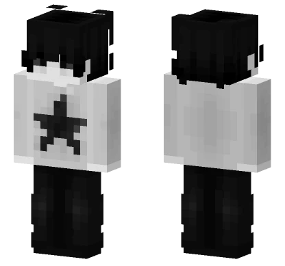 Black And White Star Minecraft skin