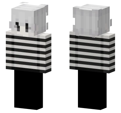 Black and White Stripes Minecraft skin