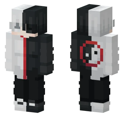 Black and White Yin Yang Minecraft skin