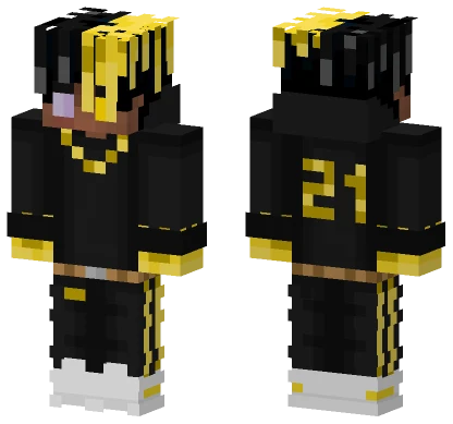 Black And Yellow Drip Minecraft skin