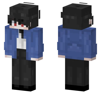 Black Blue Hoodie Minecraft skin