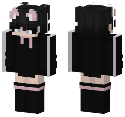Black Cat Girl Minecraft skin