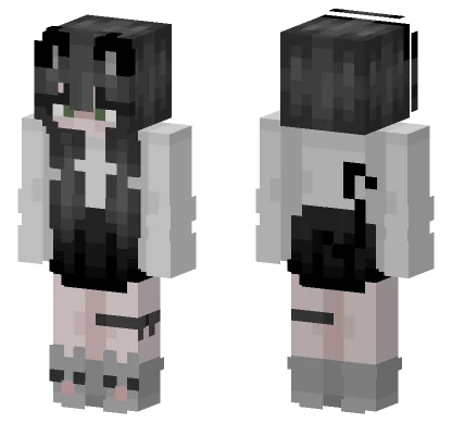 Black Cat Girl Minecraft skin