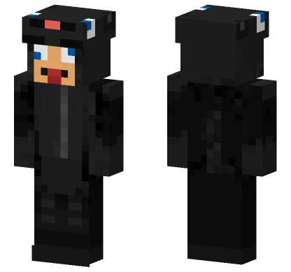 Black Cat Hoodie Minecraft skin