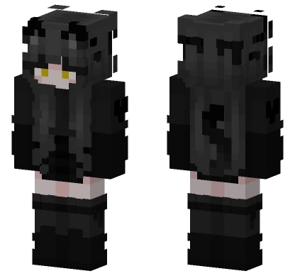 Black Cat Outfit Minecraft skin