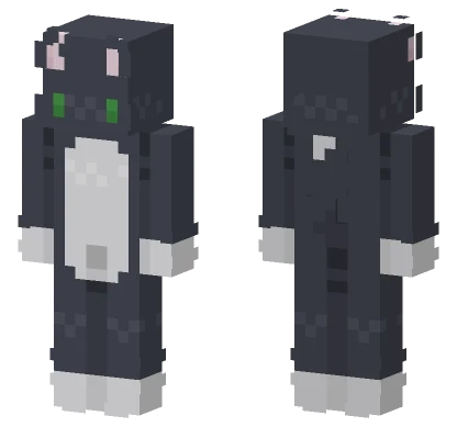 Black Cat White Paws Minecraft skin