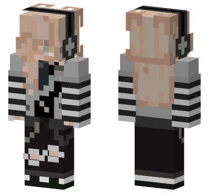 Black Cyberpunk Hoodie Minecraft skin