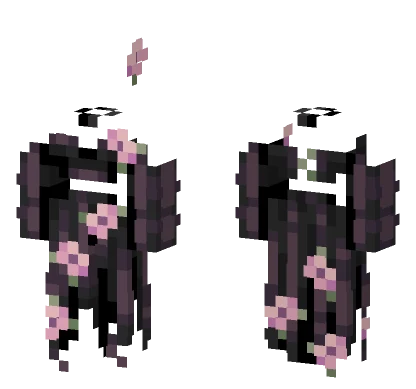 Black Flowery Dress Base Minecraft skin