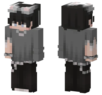 Black Hair Boy Minecraft skin