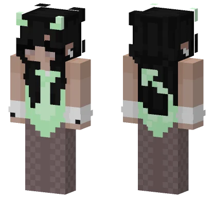 Black Hair Girl Minecraft skin